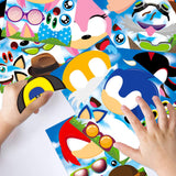 36 Pack Sonic Face Stickers Themed Make a Face Stickers Party Supplies Mixed and Matched Fantasy Party Favors Make Your Own Characters Stickers Gifts Rewards Art Craft for Boys Girls