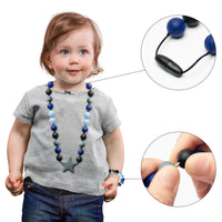Chew Necklace 2P for baby Silicone Chewable Jewelry for Toddlers Teether Necklace for Autism ADHD SPD Baby Oral Motor Chewing Beads Bracelet for Boys Girls Biting Teething