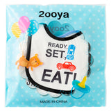 2ooya 7Pcs Cotton Waterproof Baby Bibs Adjustable Hook Loop Closure Baby Bib Unisex White Blue Newborn Babies Food Bibs for Drooling Feeding Eating Teething Keepsake Gift for Baby , 6-12 Months