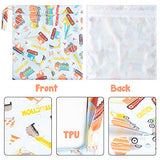 5Pcs Waterproof Reusable Wet Bag Diaper Baby Cloth Diaper Wet Dry Bags with 2 Zippered Pockets Travel Beach Pool Bag with Tank Rocket Ship Sailboats Pattern(3 Sizes)