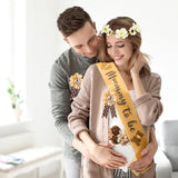 Brown Bear Maternity Sash Bear Mommy to Be & Daddy to Be Corsage Brown Clementine Flower Crown Pregnancy Sash Decoration Baby Boy Shower Kit Gender Reveal Party Favors Pregnancy Photo Prop Gift