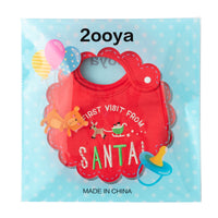 3Pcs Cotton Baby Christmas Bib Infant Drooling Feeding Bibs with Resin Buttons Toddler Absorbable Bib Set Unisex Cartoon Pattern Newborn Baby Food Bibs Baby Gift Photo props for Christmas(6-12 months)